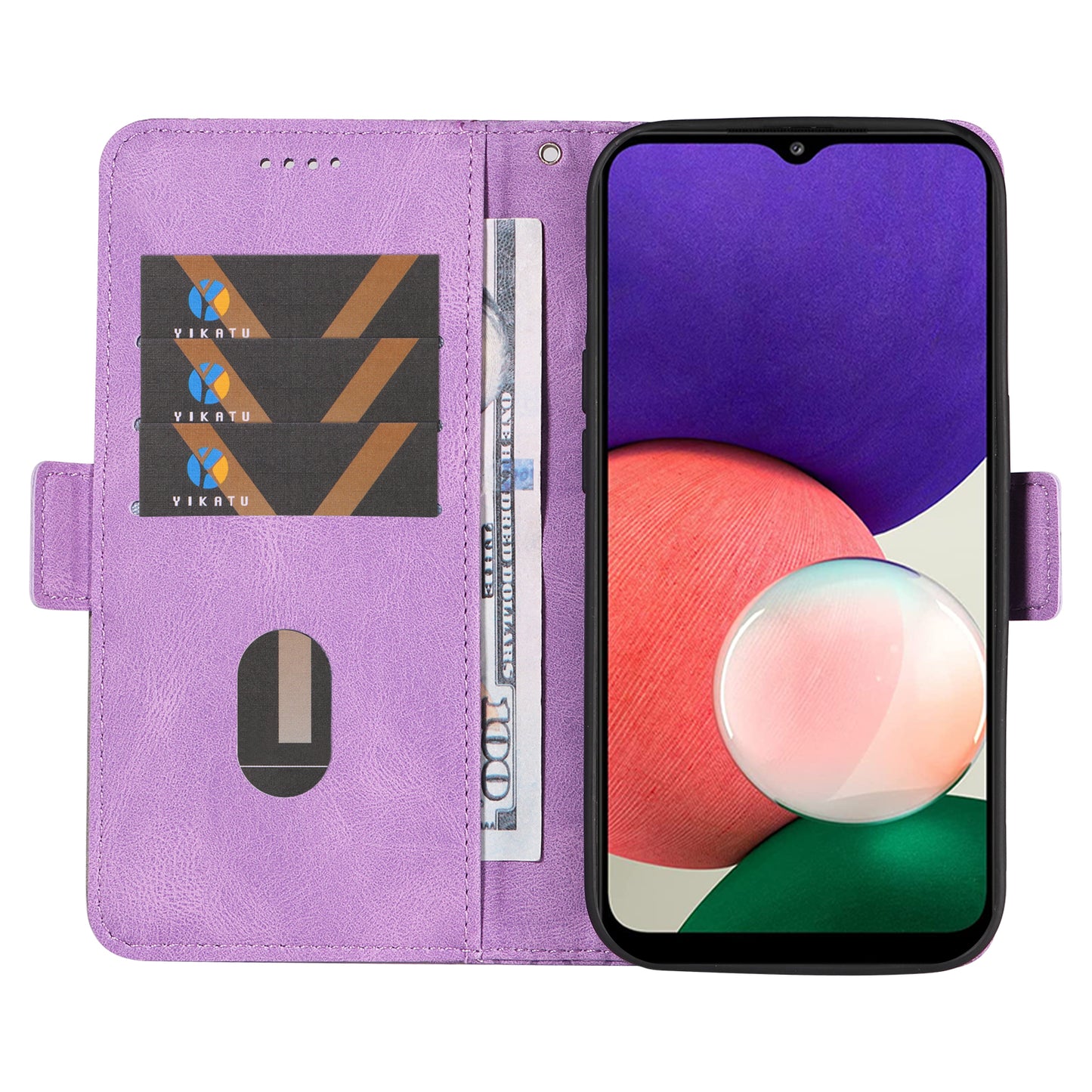 For Samsung Galaxy A22 4G (EU Version) / M32 (India Version) / M32 (Global Version) 4G / F22 / M22 Wallet Stand Leather Case Rhombus Imprinted Phone Cover