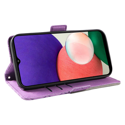 For Samsung Galaxy A22 4G (EU Version) / M32 (India Version) / M32 (Global Version) 4G / F22 / M22 Wallet Stand Leather Case Rhombus Imprinted Phone Cover