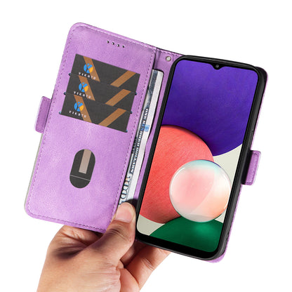 For Samsung Galaxy A22 4G (EU Version) / M32 (India Version) / M32 (Global Version) 4G / F22 / M22 Wallet Stand Leather Case Rhombus Imprinted Phone Cover