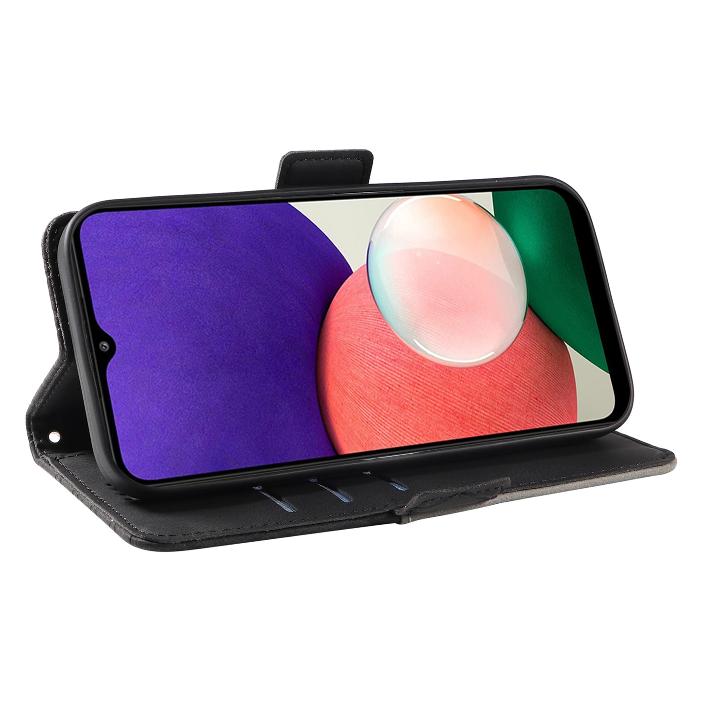 For Samsung Galaxy A22 4G (EU Version) / M32 (India Version) / M32 (Global Version) 4G / F22 / M22 Wallet Stand Leather Case Rhombus Imprinted Phone Cover