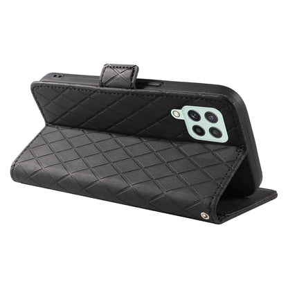 For Samsung Galaxy A22 4G (EU Version) / M32 (India Version) / M32 (Global Version) 4G / F22 / M22 Wallet Stand Leather Case Rhombus Imprinted Phone Cover