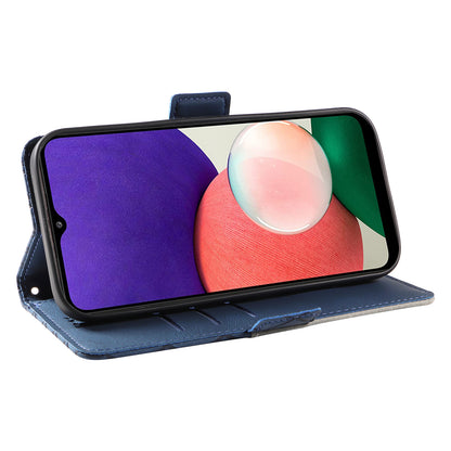 For Samsung Galaxy A22 4G (EU Version) / M32 (India Version) / M32 (Global Version) 4G / F22 / M22 Wallet Stand Leather Case Rhombus Imprinted Phone Cover