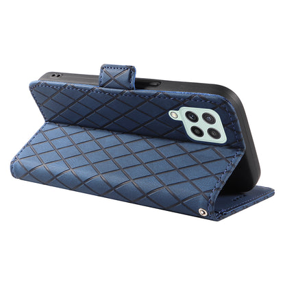 For Samsung Galaxy A22 4G (EU Version) / M32 (India Version) / M32 (Global Version) 4G / F22 / M22 Wallet Stand Leather Case Rhombus Imprinted Phone Cover