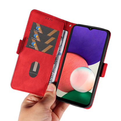 For Samsung Galaxy A22 4G (EU Version) / M32 (India Version) / M32 (Global Version) 4G / F22 / M22 Wallet Stand Leather Case Rhombus Imprinted Phone Cover