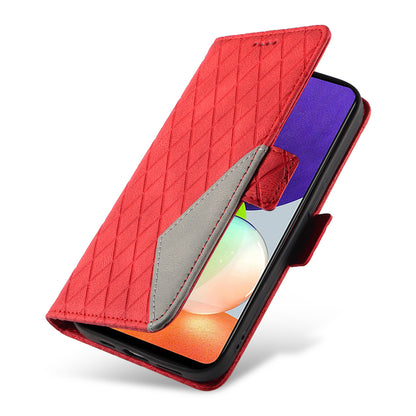 For Samsung Galaxy A22 4G (EU Version) / M32 (India Version) / M32 (Global Version) 4G / F22 / M22 Wallet Stand Leather Case Rhombus Imprinted Phone Cover