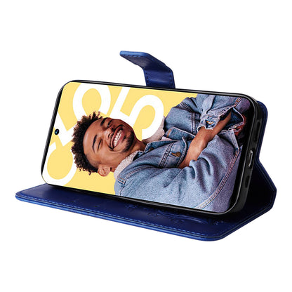 KT Imprinting Flower Series-2 For Realme C55 PU Leather Wallet Case Butterfly Imprinted Stand Phone Cover