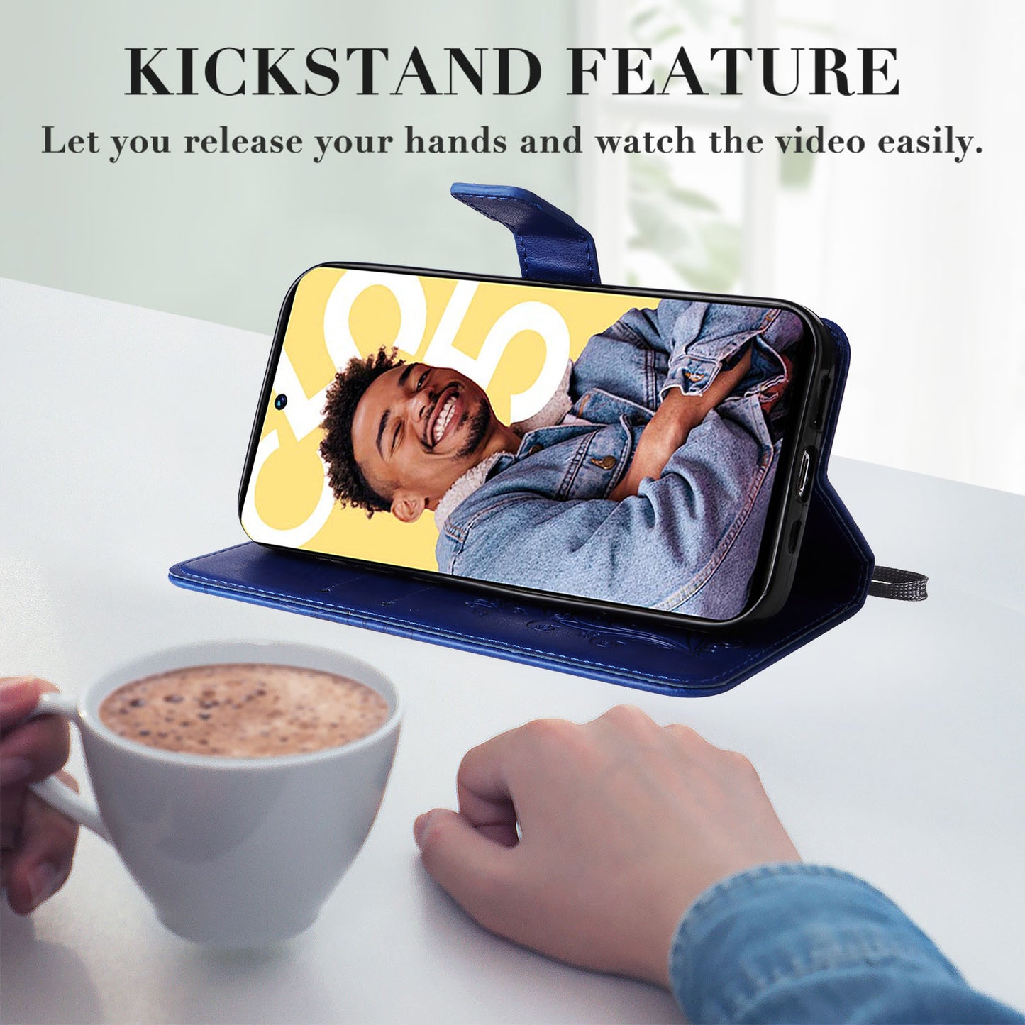 KT Imprinting Flower Series-2 For Realme C55 PU Leather Wallet Case Butterfly Imprinted Stand Phone Cover