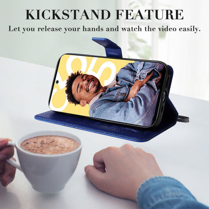 KT Imprinting Flower Series-2 For Realme C55 PU Leather Wallet Case Butterfly Imprinted Stand Phone Cover