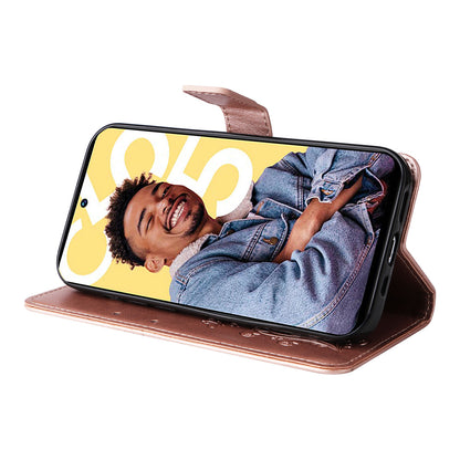 KT Imprinting Flower Series-2 For Realme C55 PU Leather Wallet Case Butterfly Imprinted Stand Phone Cover