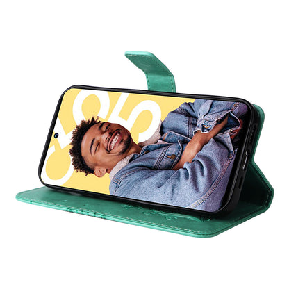 KT Imprinting Flower Series-2 For Realme C55 PU Leather Wallet Case Butterfly Imprinted Stand Phone Cover