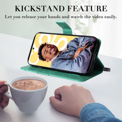 KT Imprinting Flower Series-2 For Realme C55 PU Leather Wallet Case Butterfly Imprinted Stand Phone Cover