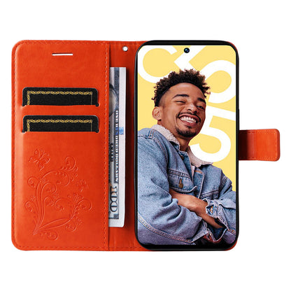 KT Imprinting Flower Series-2 For Realme C55 PU Leather Wallet Case Butterfly Imprinted Stand Phone Cover