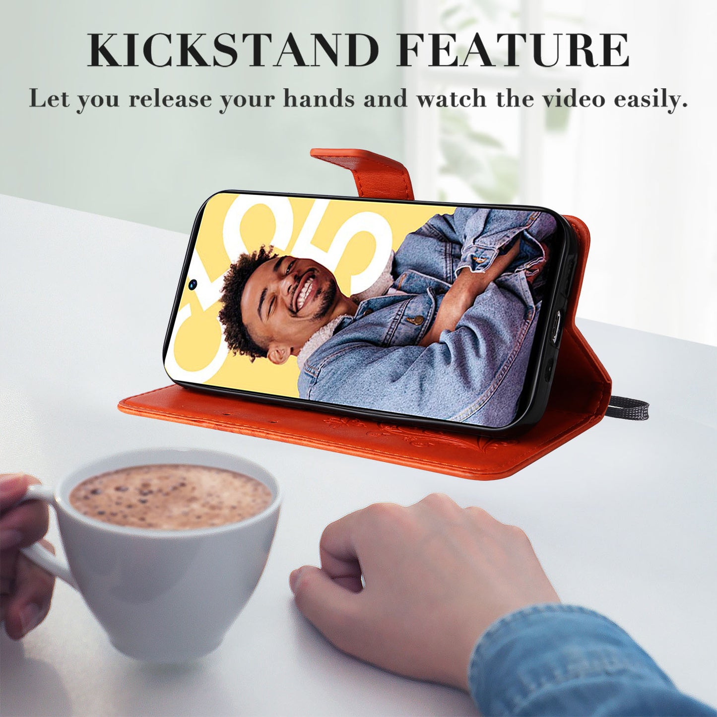 KT Imprinting Flower Series-2 For Realme C55 PU Leather Wallet Case Butterfly Imprinted Stand Phone Cover