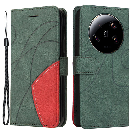 KT Leather Series-1 For Xiaomi 13 Ultra Dual-color Splicing Phone Case Leather Wallet Stand Cover
