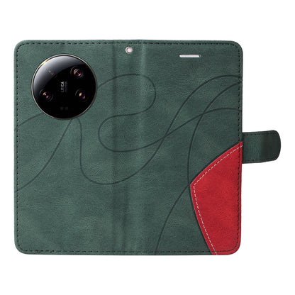 KT Leather Series-1 For Xiaomi 13 Ultra Dual-color Splicing Phone Case Leather Wallet Stand Cover