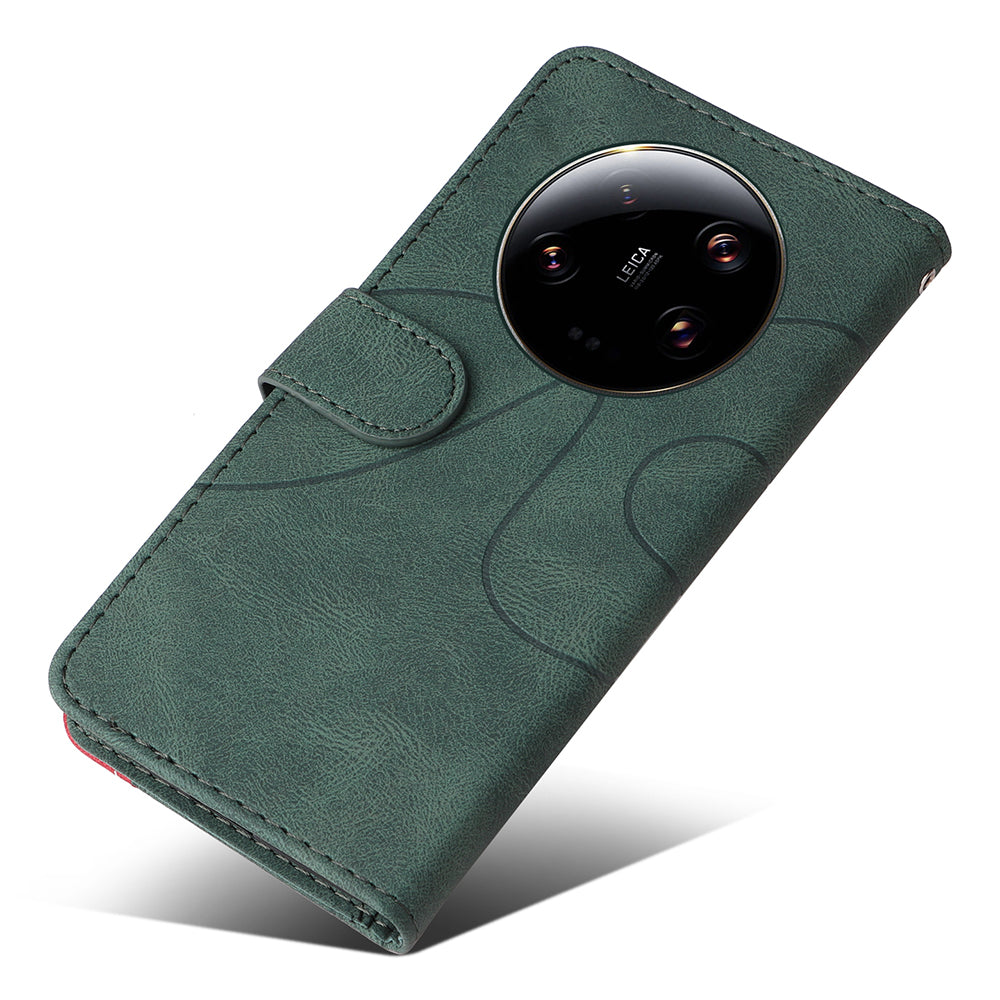 KT Leather Series-1 For Xiaomi 13 Ultra Dual-color Splicing Phone Case Leather Wallet Stand Cover