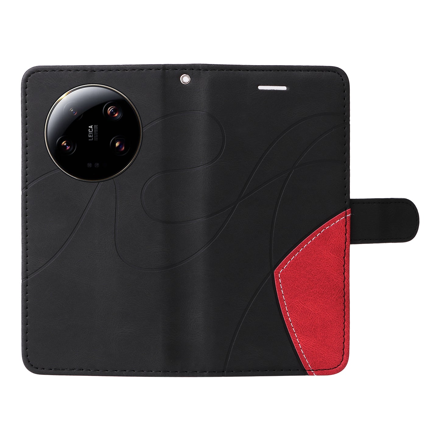 KT Leather Series-1 For Xiaomi 13 Ultra Dual-color Splicing Phone Case Leather Wallet Stand Cover