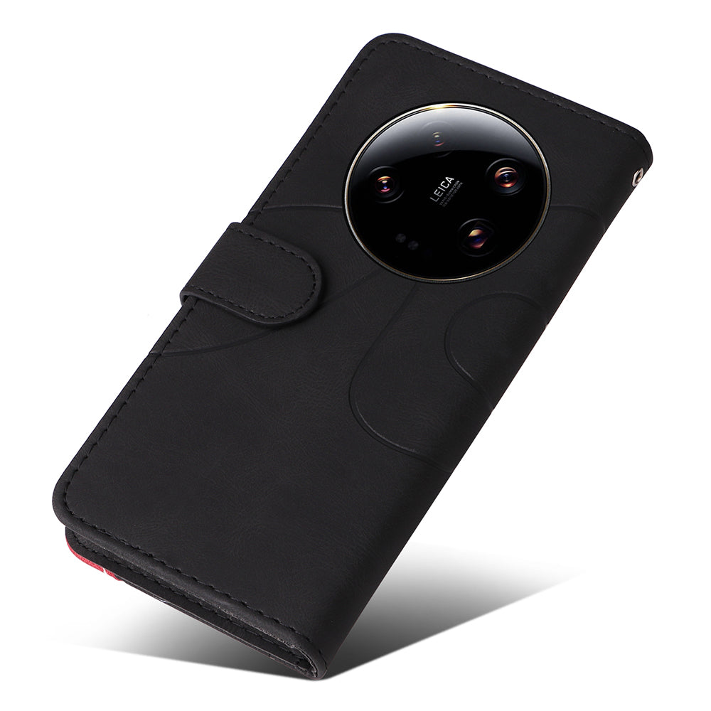 KT Leather Series-1 For Xiaomi 13 Ultra Dual-color Splicing Phone Case Leather Wallet Stand Cover