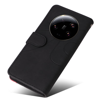 KT Leather Series-1 For Xiaomi 13 Ultra Dual-color Splicing Phone Case Leather Wallet Stand Cover
