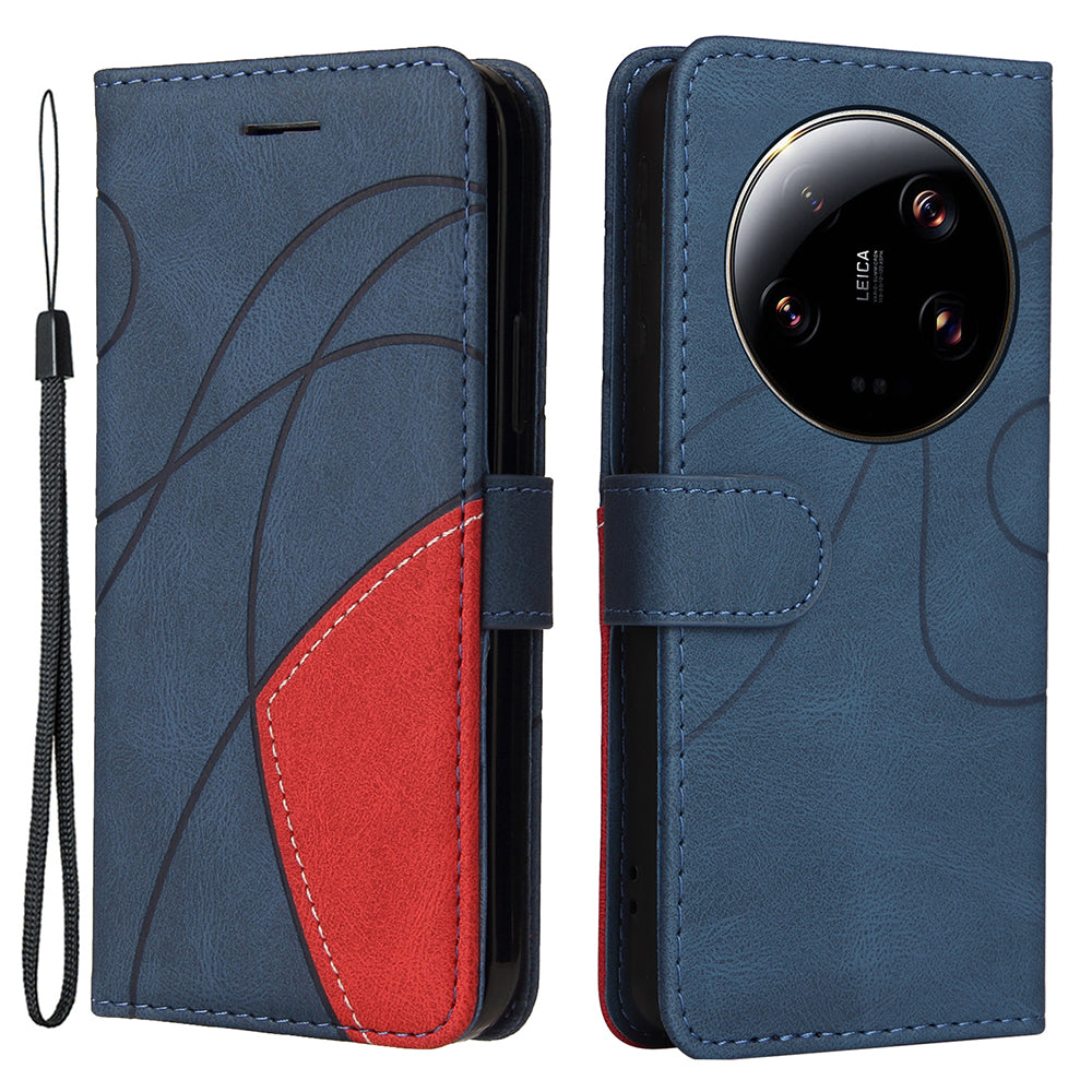 KT Leather Series-1 For Xiaomi 13 Ultra Dual-color Splicing Phone Case Leather Wallet Stand Cover