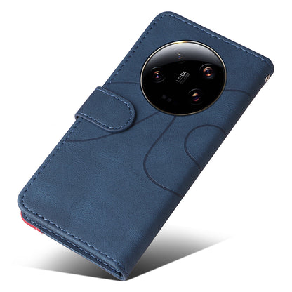 KT Leather Series-1 For Xiaomi 13 Ultra Dual-color Splicing Phone Case Leather Wallet Stand Cover