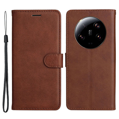 KT Leather Series-2 For Xiaomi 13 Ultra Solid Color Stand Cover PU Leather Wallet Phone Case