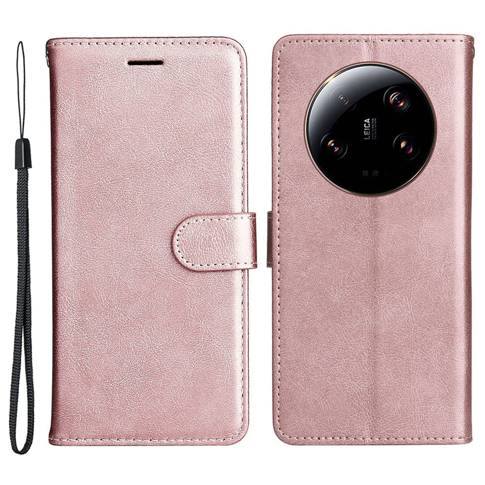 KT Leather Series-2 For Xiaomi 13 Ultra Solid Color Stand Cover PU Leather Wallet Phone Case