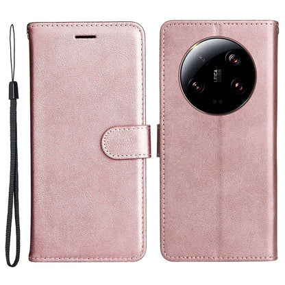 KT Leather Series-2 For Xiaomi 13 Ultra Solid Color Stand Cover PU Leather Wallet Phone Case