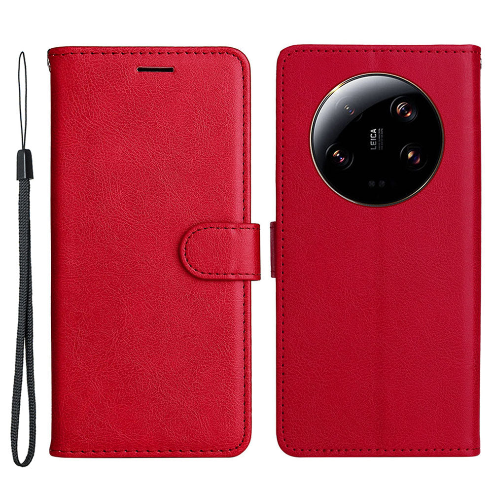 KT Leather Series-2 For Xiaomi 13 Ultra Solid Color Stand Cover PU Leather Wallet Phone Case