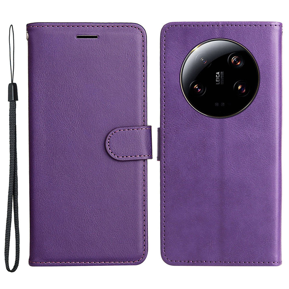 KT Leather Series-2 For Xiaomi 13 Ultra Solid Color Stand Cover PU Leather Wallet Phone Case