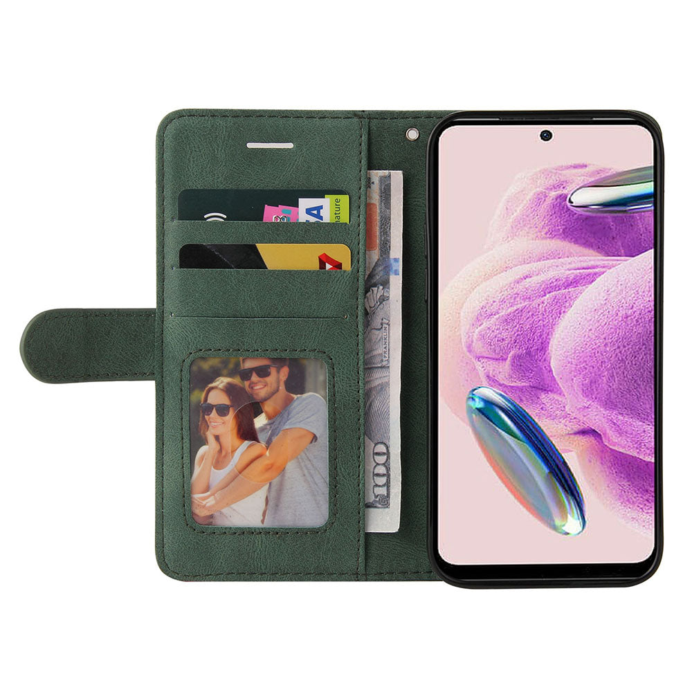KT Leather Series-1 For Xiaomi Redmi Note 12S 4G / Note 11 4G (Qualcomm) / Note 11S 4G Color Splicing Leather Phone Case Wallet Stand Cover