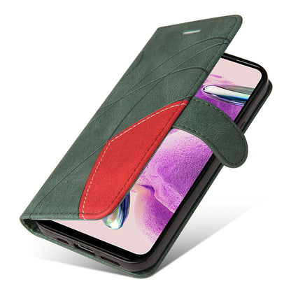 KT Leather Series-1 For Xiaomi Redmi Note 12S 4G / Note 11 4G (Qualcomm) / Note 11S 4G Color Splicing Leather Phone Case Wallet Stand Cover