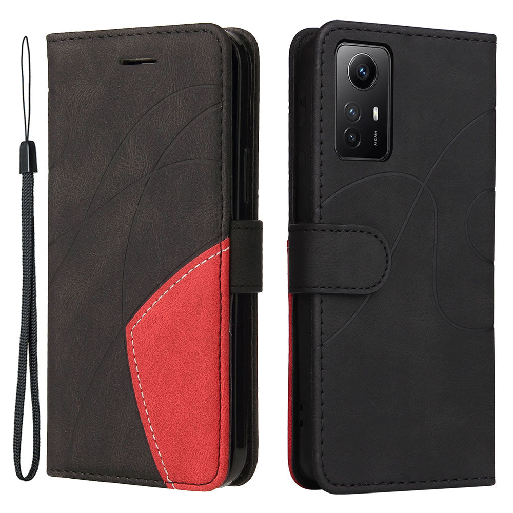 KT Leather Series-1 For Xiaomi Redmi Note 12S 4G / Note 11 4G (Qualcomm) / Note 11S 4G Color Splicing Leather Phone Case Wallet Stand Cover