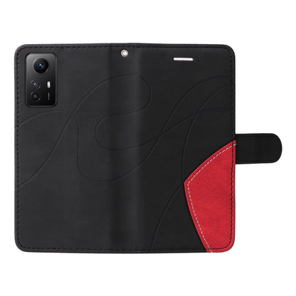 KT Leather Series-1 For Xiaomi Redmi Note 12S 4G / Note 11 4G (Qualcomm) / Note 11S 4G Color Splicing Leather Phone Case Wallet Stand Cover