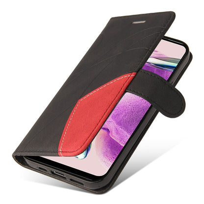 KT Leather Series-1 For Xiaomi Redmi Note 12S 4G / Note 11 4G (Qualcomm) / Note 11S 4G Color Splicing Leather Phone Case Wallet Stand Cover