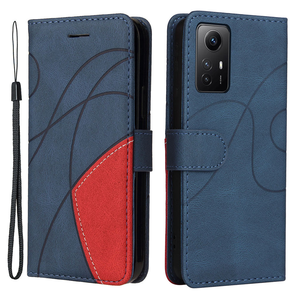 KT Leather Series-1 For Xiaomi Redmi Note 12S 4G / Note 11 4G (Qualcomm) / Note 11S 4G Color Splicing Leather Phone Case Wallet Stand Cover