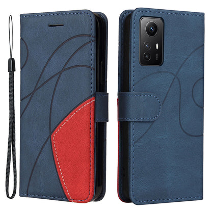 KT Leather Series-1 For Xiaomi Redmi Note 12S 4G / Note 11 4G (Qualcomm) / Note 11S 4G Color Splicing Leather Phone Case Wallet Stand Cover