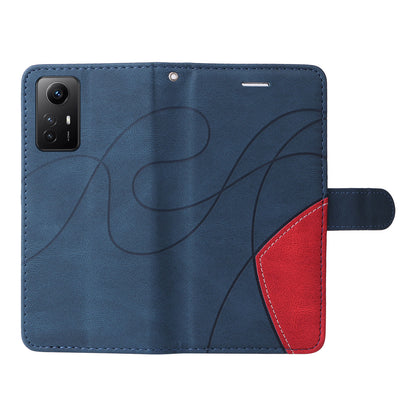 KT Leather Series-1 For Xiaomi Redmi Note 12S 4G / Note 11 4G (Qualcomm) / Note 11S 4G Color Splicing Leather Phone Case Wallet Stand Cover