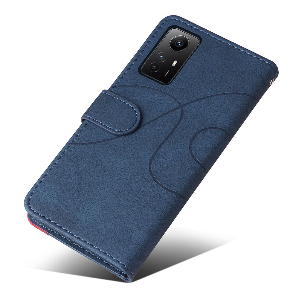 KT Leather Series-1 For Xiaomi Redmi Note 12S 4G / Note 11 4G (Qualcomm) / Note 11S 4G Color Splicing Leather Phone Case Wallet Stand Cover