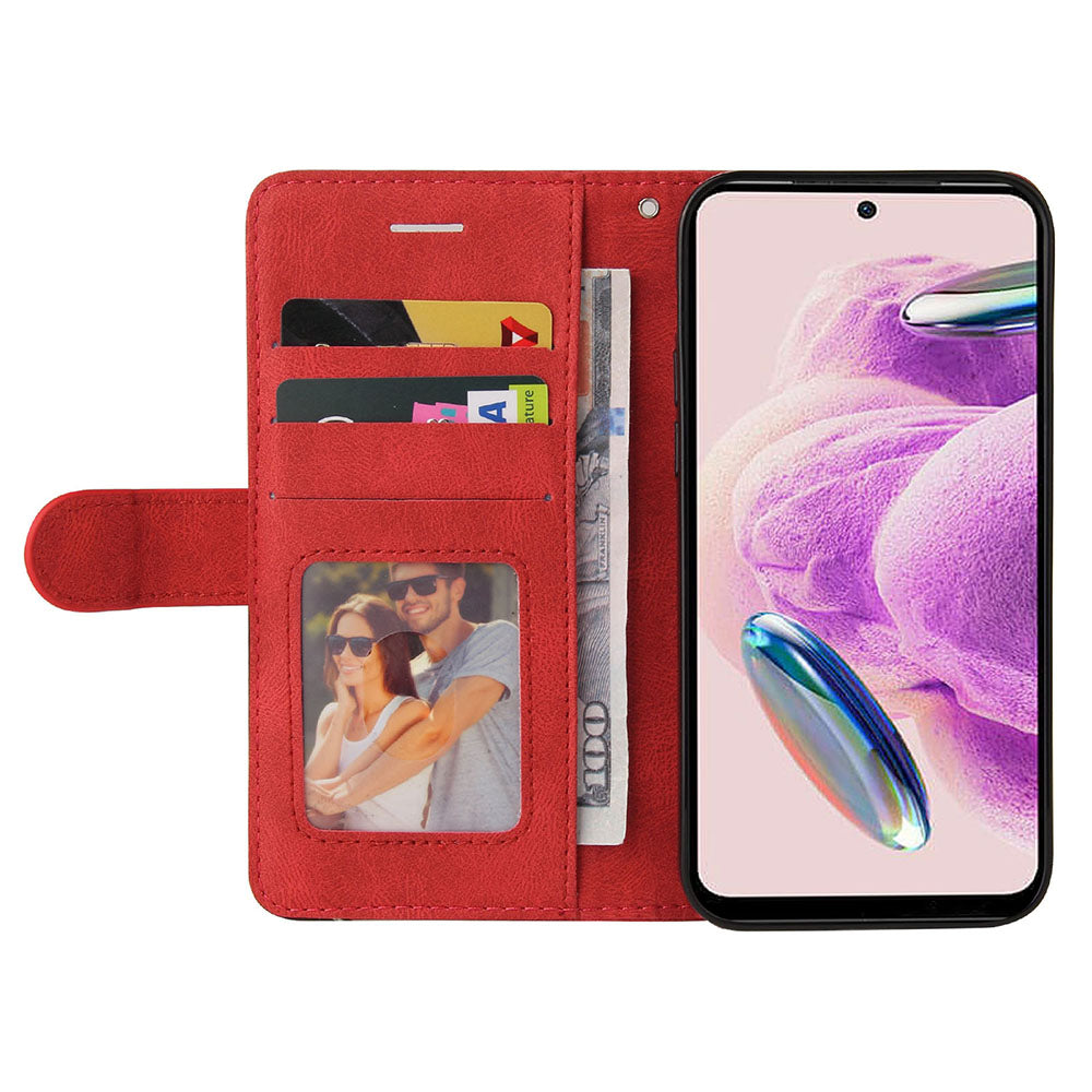 KT Leather Series-1 For Xiaomi Redmi Note 12S 4G / Note 11 4G (Qualcomm) / Note 11S 4G Color Splicing Leather Phone Case Wallet Stand Cover