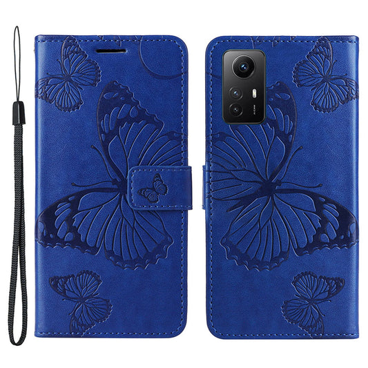 KT Imprinting Flower Series-2 For Xiaomi Redmi Note 12S 4G / Note 11 4G (Qualcomm) / Note 11S 4G Cellphone Leather Case Butterfly Imprint Wallet Stand Cover