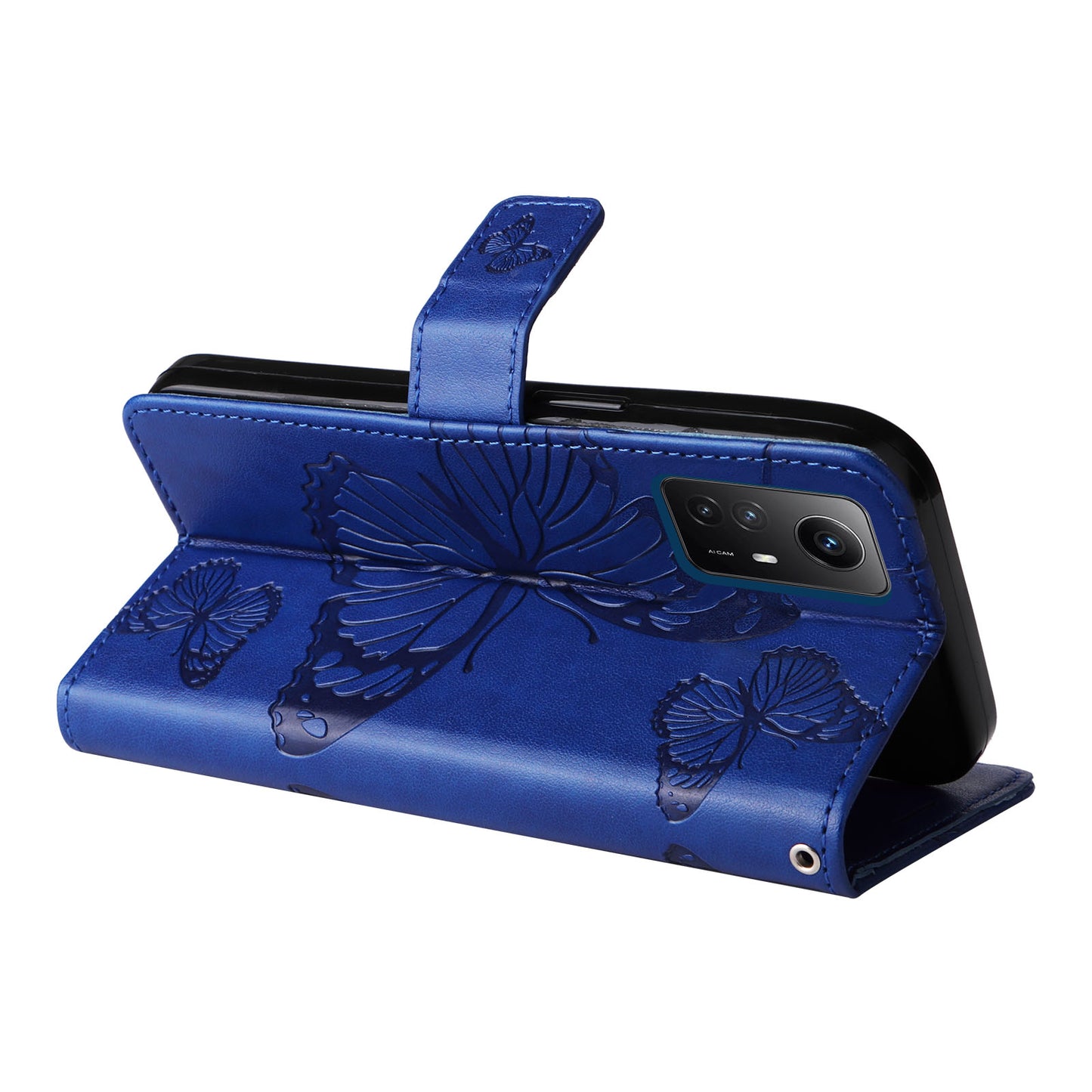 KT Imprinting Flower Series-2 For Xiaomi Redmi Note 12S 4G / Note 11 4G (Qualcomm) / Note 11S 4G Cellphone Leather Case Butterfly Imprint Wallet Stand Cover