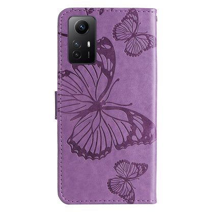 KT Imprinting Flower Series-2 For Xiaomi Redmi Note 12S 4G / Note 11 4G (Qualcomm) / Note 11S 4G Cellphone Leather Case Butterfly Imprint Wallet Stand Cover