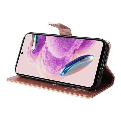 KT Imprinting Flower Series-2 For Xiaomi Redmi Note 12S 4G / Note 11 4G (Qualcomm) / Note 11S 4G Cellphone Leather Case Butterfly Imprint Wallet Stand Cover