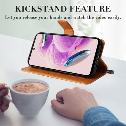 KT Imprinting Flower Series-2 For Xiaomi Redmi Note 12S 4G / Note 11 4G (Qualcomm) / Note 11S 4G Cellphone Leather Case Butterfly Imprint Wallet Stand Cover