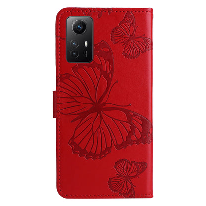 KT Imprinting Flower Series-2 For Xiaomi Redmi Note 12S 4G / Note 11 4G (Qualcomm) / Note 11S 4G Cellphone Leather Case Butterfly Imprint Wallet Stand Cover