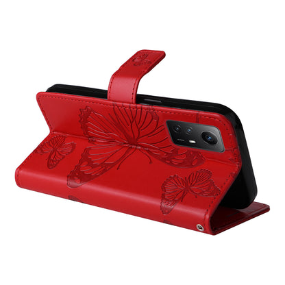 KT Imprinting Flower Series-2 For Xiaomi Redmi Note 12S 4G / Note 11 4G (Qualcomm) / Note 11S 4G Cellphone Leather Case Butterfly Imprint Wallet Stand Cover