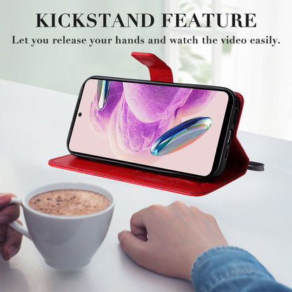 KT Imprinting Flower Series-2 For Xiaomi Redmi Note 12S 4G / Note 11 4G (Qualcomm) / Note 11S 4G Cellphone Leather Case Butterfly Imprint Wallet Stand Cover