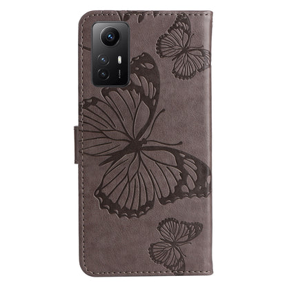 KT Imprinting Flower Series-2 For Xiaomi Redmi Note 12S 4G / Note 11 4G (Qualcomm) / Note 11S 4G Cellphone Leather Case Butterfly Imprint Wallet Stand Cover