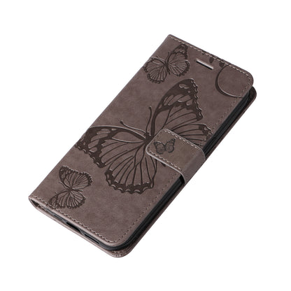 KT Imprinting Flower Series-2 For Xiaomi Redmi Note 12S 4G / Note 11 4G (Qualcomm) / Note 11S 4G Cellphone Leather Case Butterfly Imprint Wallet Stand Cover